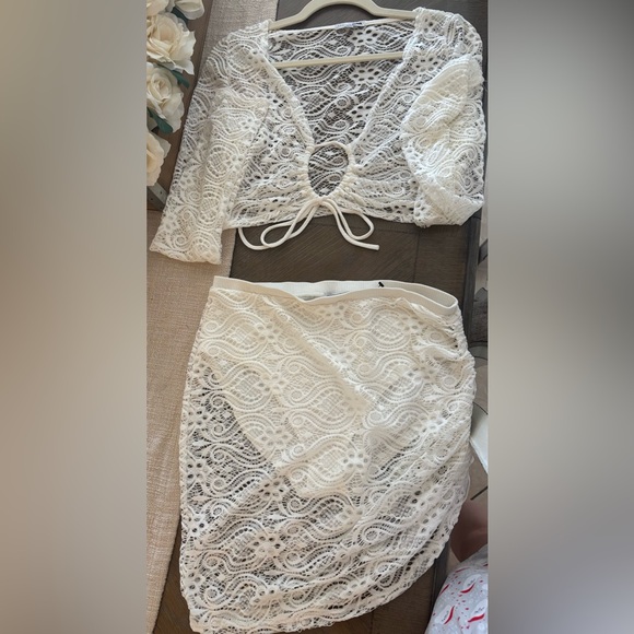 2 piece lace bathing suit cover up - Picture 1 of 5